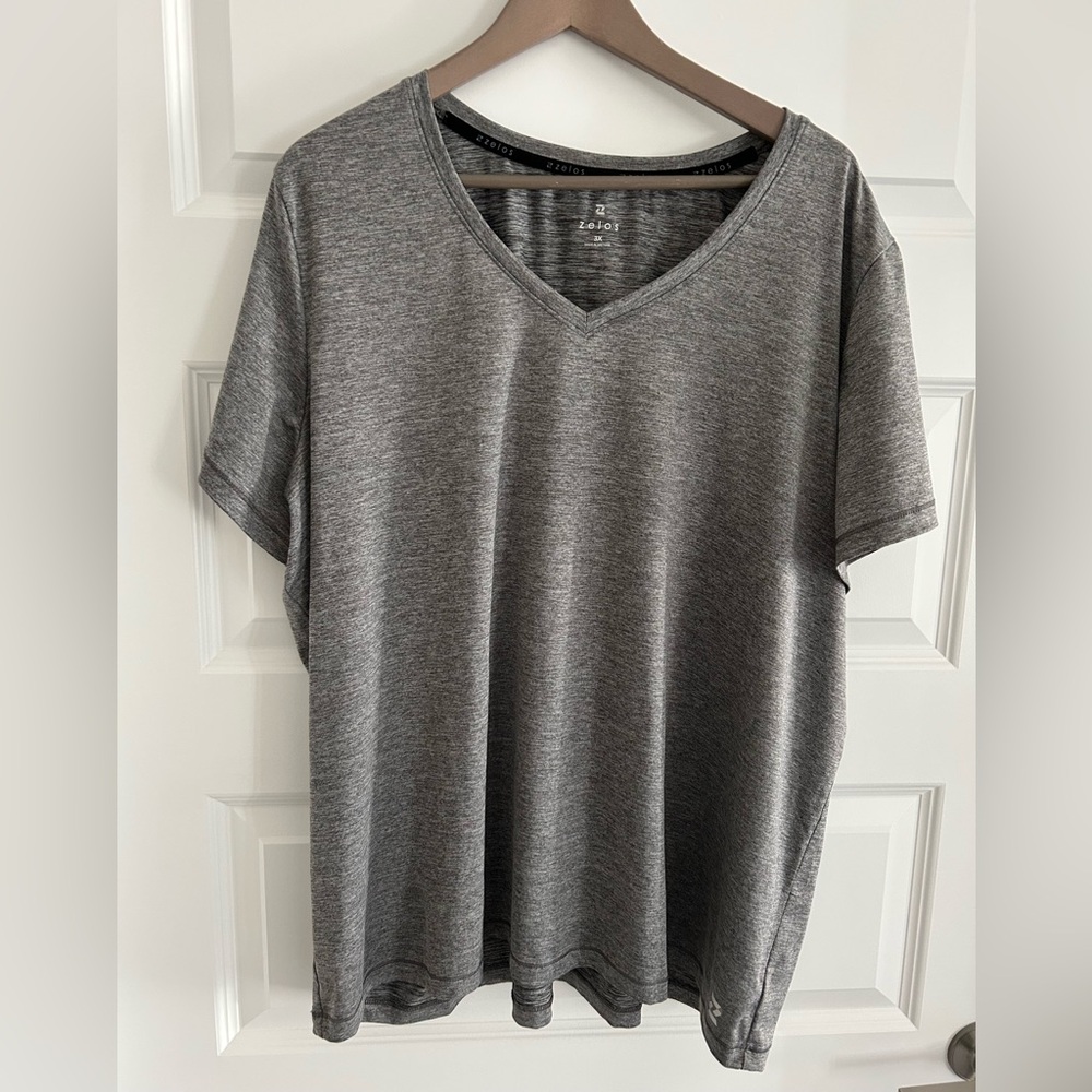 Zelos V Neck T Shirt Gray Size 3X